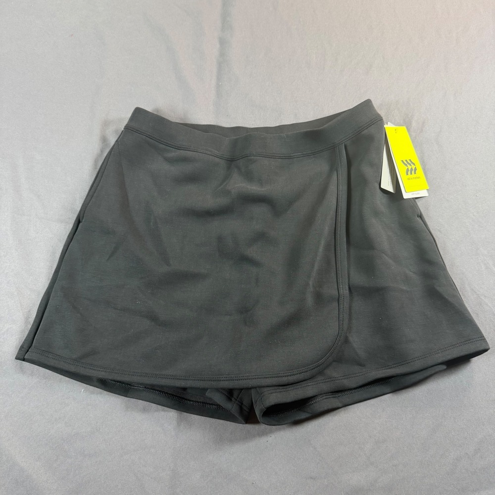 All in Motion Airy Sleek Skort Black Mid Rise Active Skirt XL 14 NWT 039029742